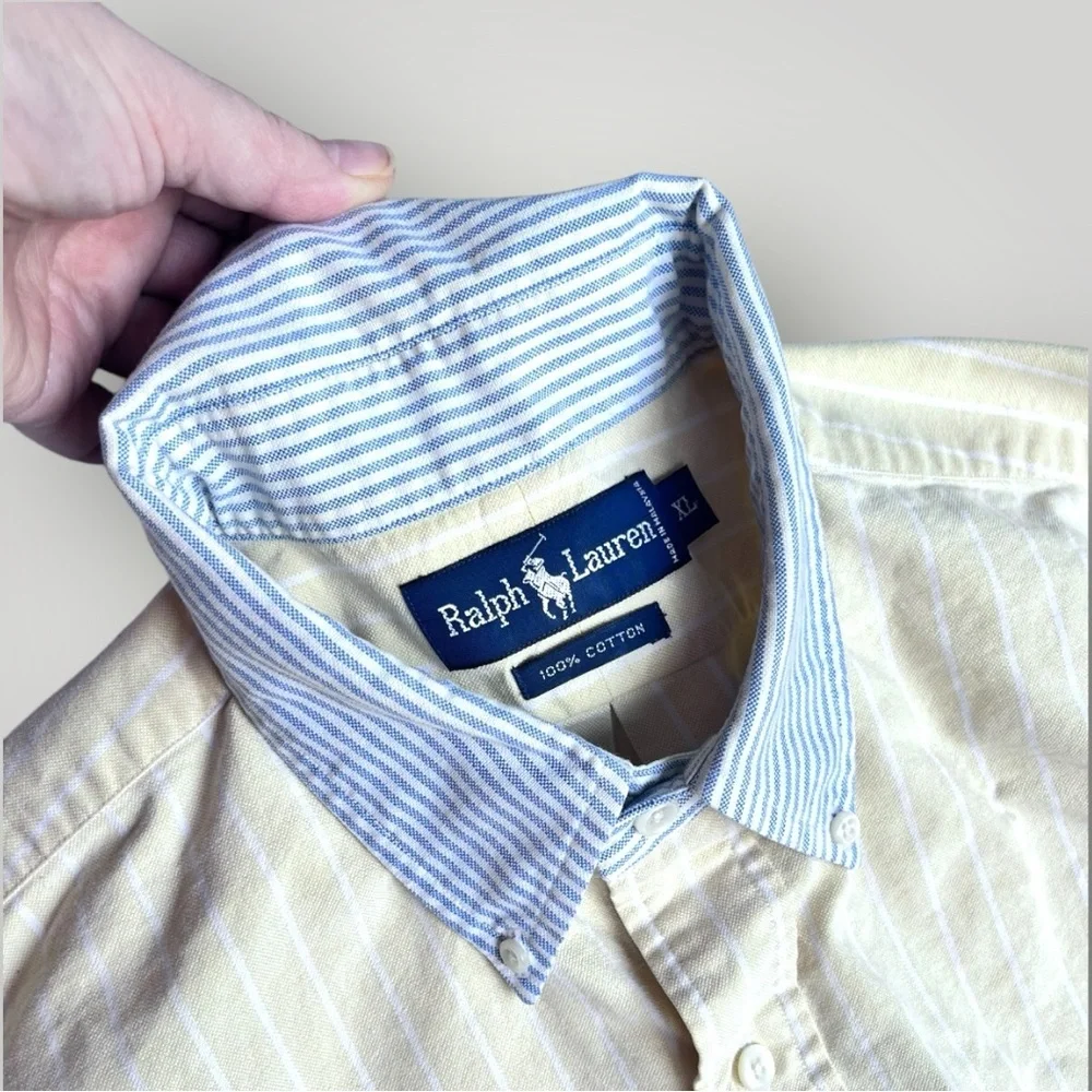 Ralph Lauren Yellow Striped Men's Shirt - Picture 13 of 15